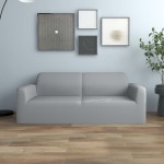 vidaXL Husă elastică pentru canapea cu 2 locuri poliester jerseu, gri vidaXL Husă elastică pentru canapea cu 2 locuri poliester jerseu, gri