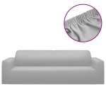 vidaXL Husă elastică pentru canapea cu 3 locuri poliester jerseu, gri vidaXL Husă elastică pentru canapea cu 3 locuri poliester jerseu, gri