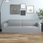vidaXL Husă elastică pentru canapea cu 3 locuri poliester jerseu, gri vidaXL Husă elastică pentru canapea cu 3 locuri poliester jerseu, gri