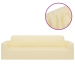 vidaXL Husă elastică pentru canapea cu 3 locuri poliester jersey crem vidaXL Husă elastică pentru canapea cu 3 locuri poliester jersey crem