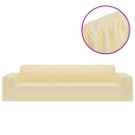 vidaXL Husă elastică pentru canapea cu 4 locuri poliester jersey crem vidaXL Husă elastică pentru canapea cu 4 locuri poliester jersey crem