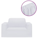 vidaXL Husă elastică pentru canapea, poliester jersey, alb vidaXL Husă elastică pentru canapea, poliester jersey, alb