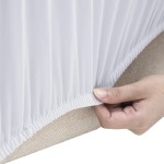 vidaXL Husă elastică pentru canapea, poliester jersey, alb vidaXL Husă elastică pentru canapea, poliester jersey, alb