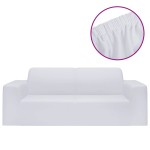 vidaXL Husă elastică pentru canapea cu 2 locuri poliester jersey alb vidaXL Husă elastică pentru canapea cu 2 locuri poliester jersey alb