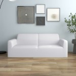 vidaXL Husă elastică pentru canapea cu 2 locuri poliester jersey alb vidaXL Husă elastică pentru canapea cu 2 locuri poliester jersey alb