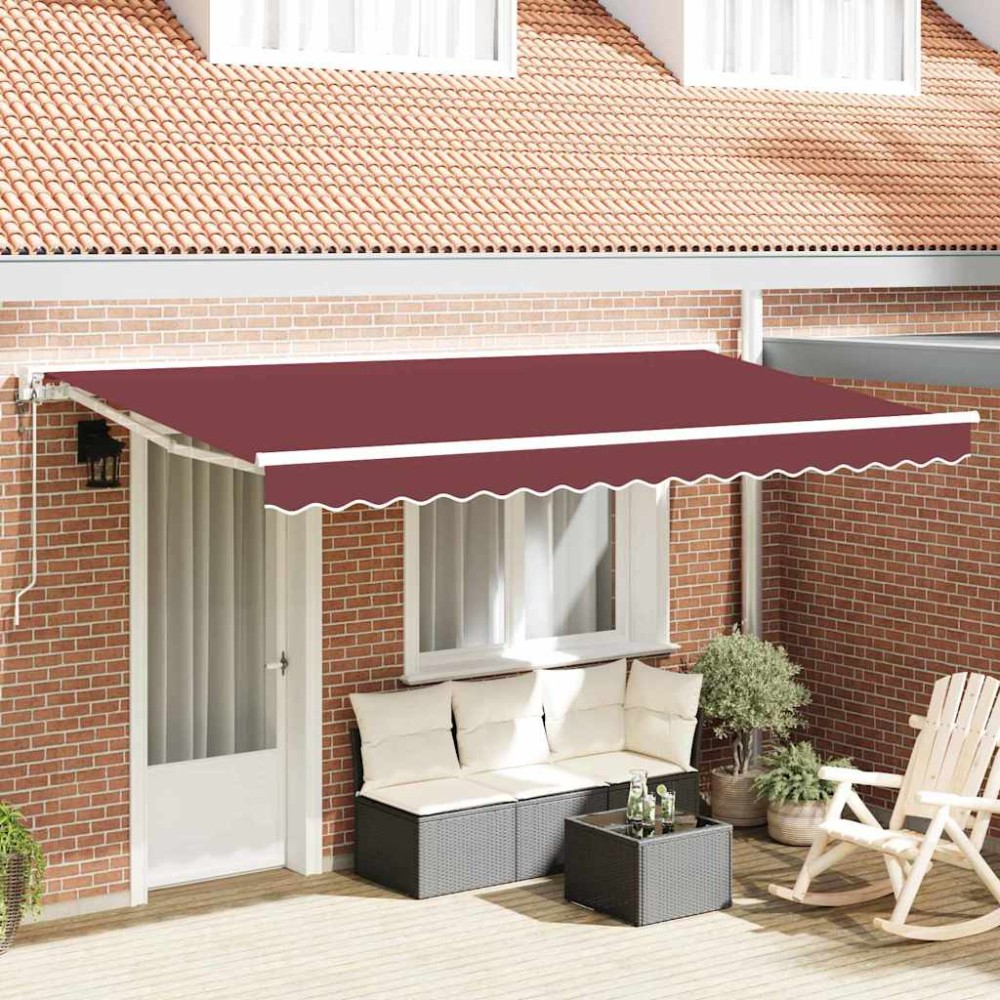 vidaXL Cortina Retractabilă Burgundy 350x200 cm țesătură
