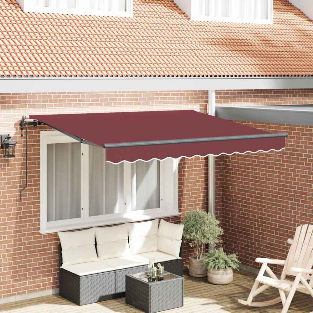 vidaXL Cortina Retractabilă Burgundy 350 x 200 cm