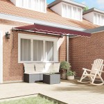vidaXL Cortina Retractabilă Burgundy 350 x 200 cm