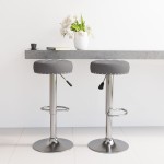 vidaXL Scaune de bar, 2 buc., gri închis, material textil
