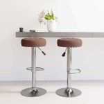 vidaXL Scaune de bar, 2 buc., maro, material textil vidaXL Scaune de bar, 2 buc., maro, material textil
