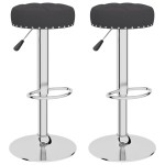vidaXL Scaune de bar, 2 buc., negru, material textil vidaXL Scaune de bar, 2 buc., negru, material textil