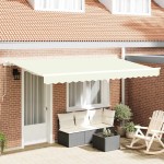 vidaXL Cortina Retractabilă Crem 400 x 200 cm Poliester și Aluminiu vidaXL Cortina Retractabilă Crem 400 x 200 cm Poliester și Aluminiu