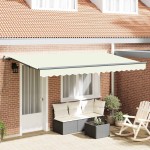 vidaXL Cortina Retractabilă Crem 400 x 200 cm Poliester și Aluminiu
