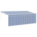 vidaXL Cortina Retractabilă Albastru și alb 400 x 200 cm țesătură