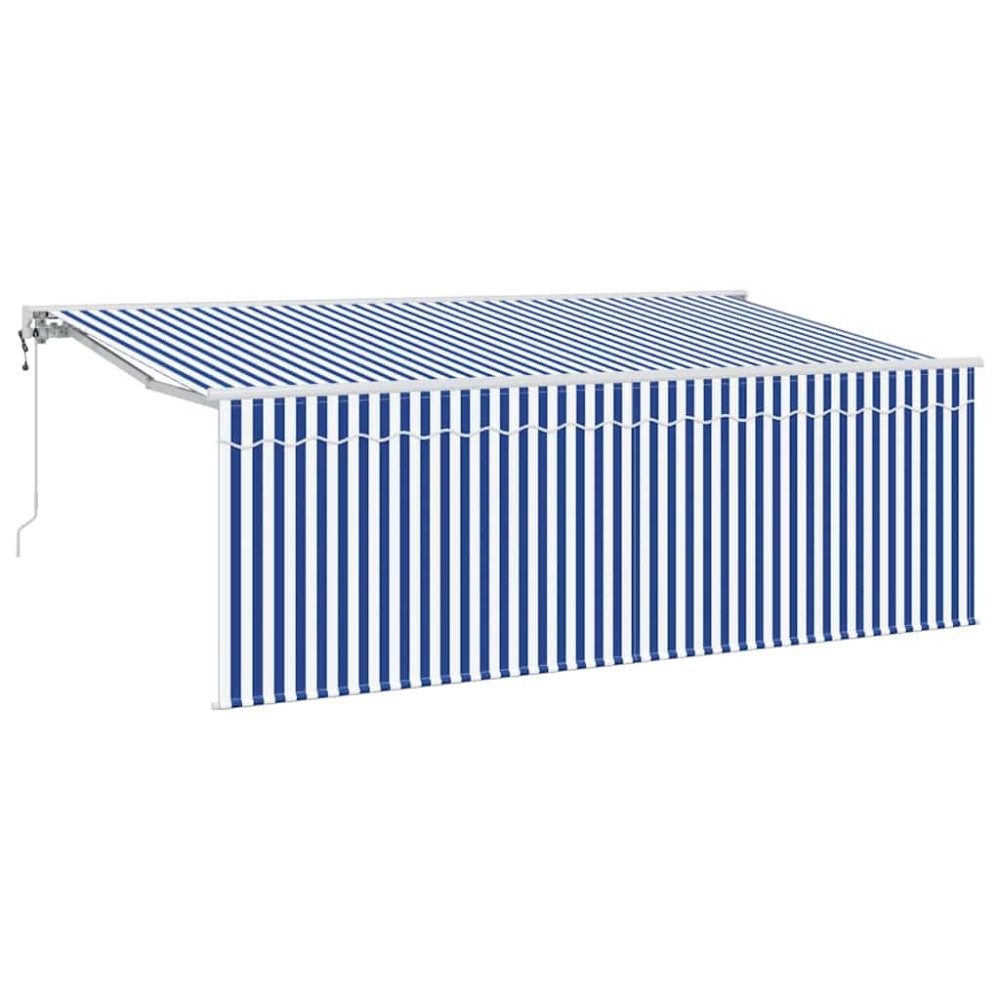 vidaXL Cortina Retractabilă Albastru și alb 400 x 200 cm țesătură