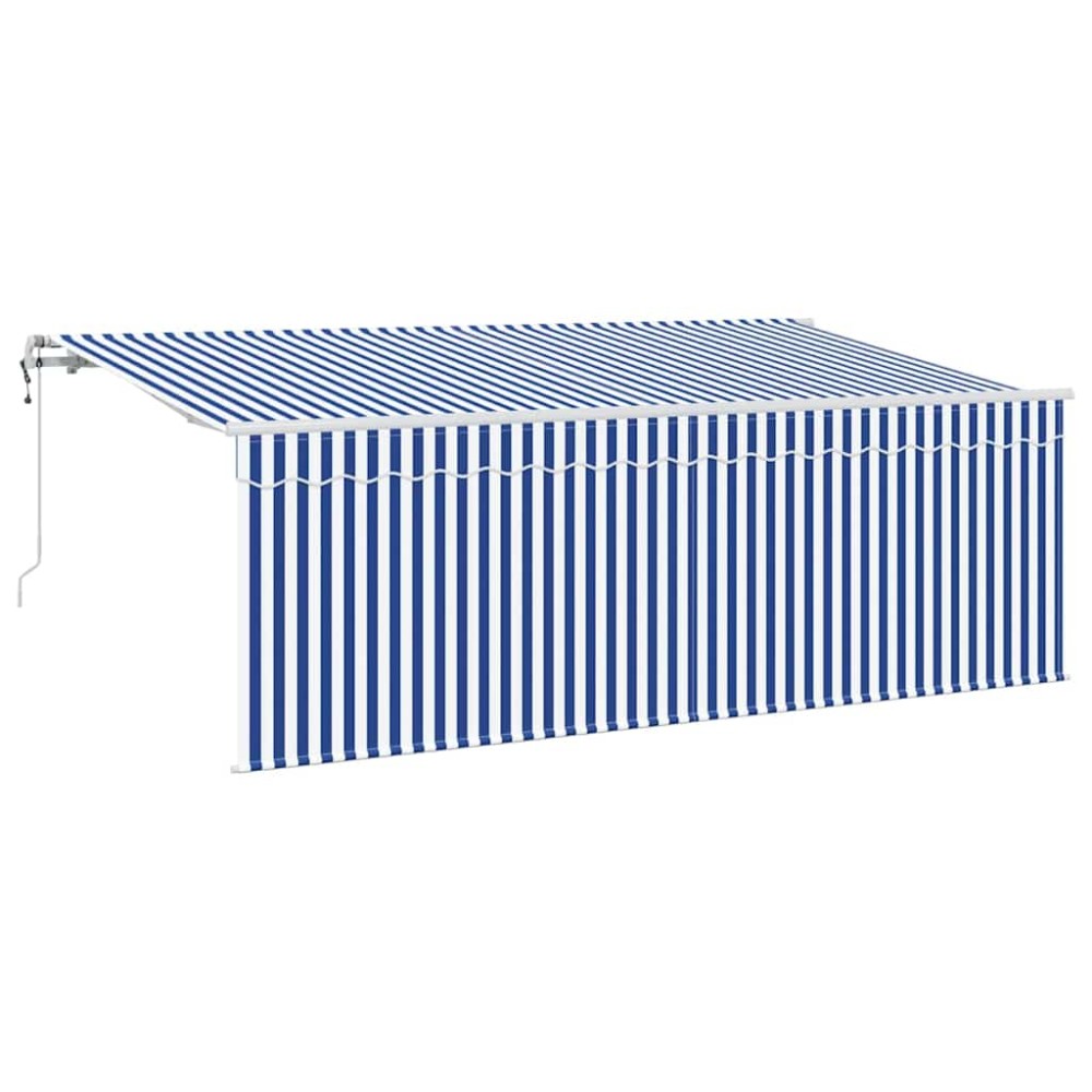 vidaXL Cortina Retractabilă Albastru și alb 400 x 200 cm țesătură
