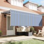 vidaXL Cortina Retractabilă Albastru și alb 400 x 200 cm țesătură