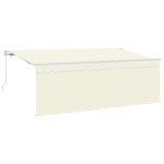 vidaXL Cortina Retractabilă Manual Crem și alb 400 x 200 cm vidaXL Cortina Retractabilă Manual Crem și alb 400 x 200 cm
