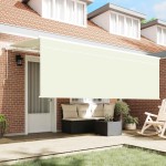 vidaXL Cortina Retractabilă Manual Crem și alb 400 x 200 cm vidaXL Cortina Retractabilă Manual Crem și alb 400 x 200 cm