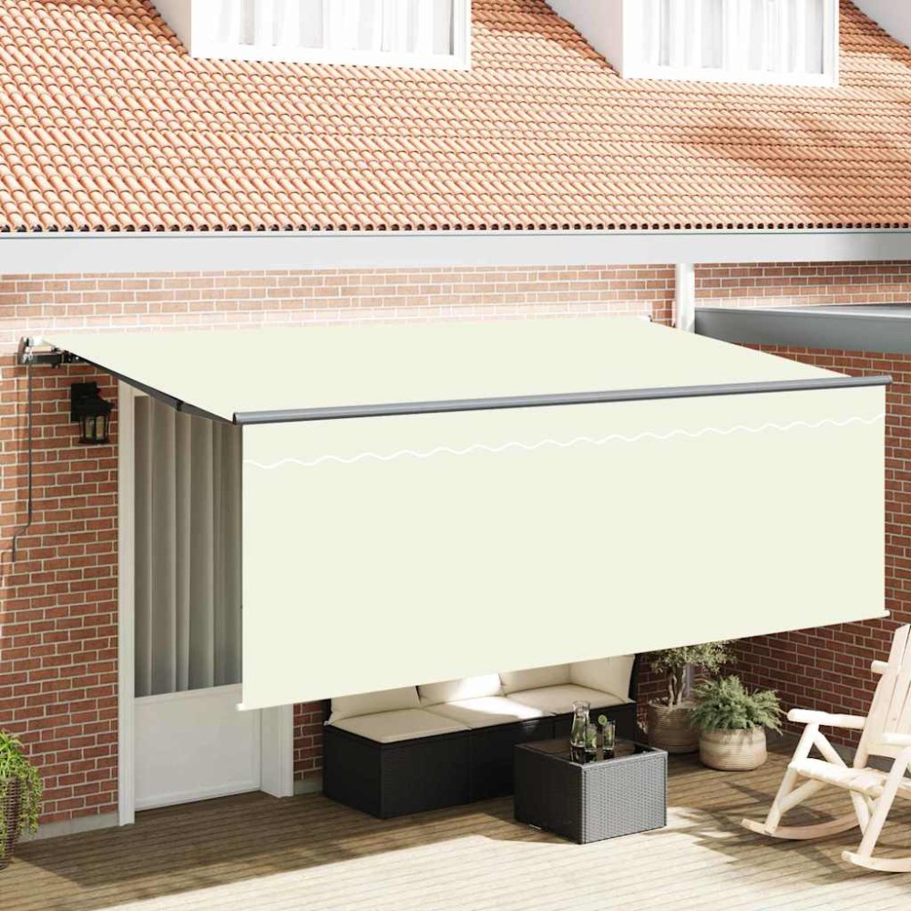 vidaXL Cortina Retractabilă Crem și Antracit și Marron 400 x 200 cm