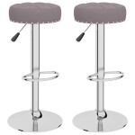 vidaXL Scaune de bar, 2 buc., gri taupe, material textil