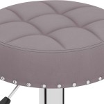 vidaXL Scaune de bar, 2 buc., gri taupe, material textil