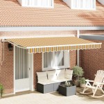 vidaXL Cortina Retractabilă Galben și gri 400 x 200 cm