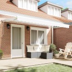 vidaXL Cortina Retractabilă Alb 400 x 200 cm Poliester și metal