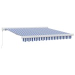 vidaXL Cortina Retractabilă Albastru și Alb 300 x 250 cm
