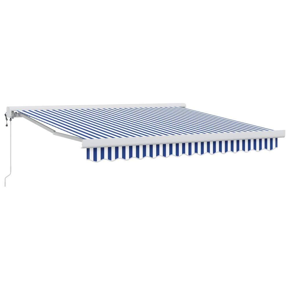 vidaXL Cortina Retractabilă Manual Albastru și alb 300 x 250 cm
