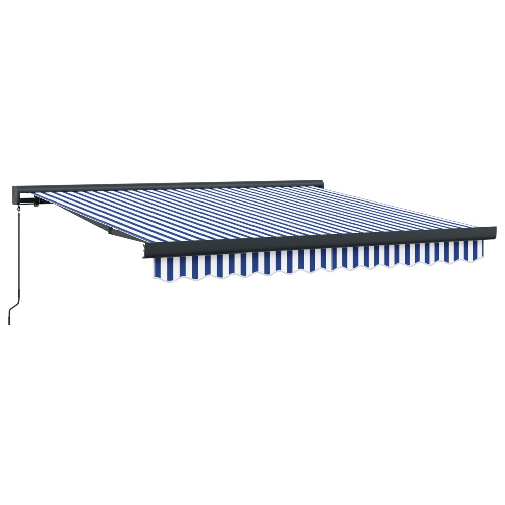 vidaXL Cortina Retractabilă Albastru și Alb 300 x 250 cm