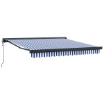 vidaXL Cortina Retractabilă Manual Albastru și alb 300 x 250 cm vidaXL Cortina Retractabilă Manual Albastru și alb 300 x 250 cm