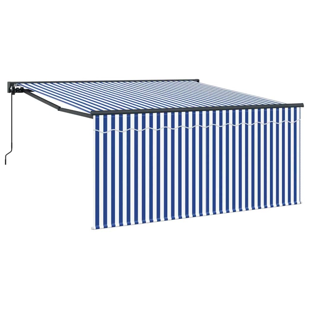 vidaXL Cortina Retractabilă Albastru și alb 300 x 250 cm țesătură