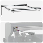 vidaXL Cortina Retractabilă Albastru și alb 300 x 250 cm țesătură