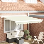 vidaXL Cortina Retractabilă Crem 300 x 250 cm Material textil, Metal