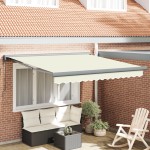 vidaXL Cortina Retractabilă Crem 300 x 250 cm Material textil, Metal