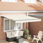 vidaXL Cortina Retractabilă Crem 300 x 250 cm Poliester și metal