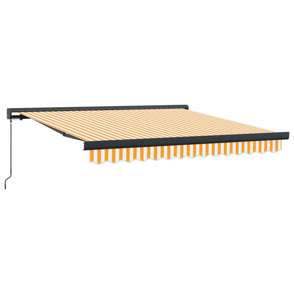 vidaXL Cortina Retractabilă Galben și alb 300 x 250 cm Stofă și Metal