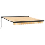 vidaXL Cortina Retractabilă Manual Galben și alb 300 x 250 cm vidaXL Cortina Retractabilă Manual Galben și alb 300 x 250 cm
