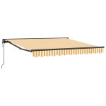 vidaXL Cortina Retractabilă Galben și alb 300 x 250 cm
