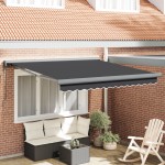 vidaXL Cortina Retractabilă Manual Antracit 300 x 250 cm vidaXL Cortina Retractabilă Manual Antracit 300 x 250 cm