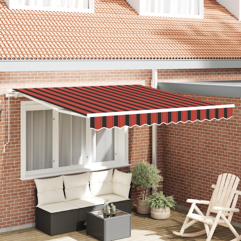 vidaXL Umbrelă Retractabilă Manuală Portocalie și Maro 300x250 cm