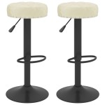 vidaXL Scaune de bar, 2 buc., crem, catifea vidaXL Scaune de bar, 2 buc., crem, catifea