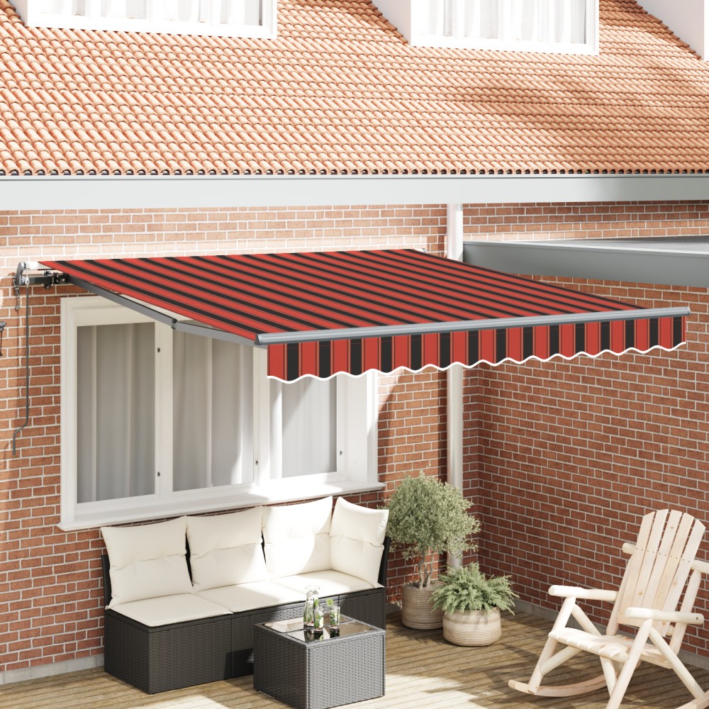vidaXL Cabană retractabilă automată , Portocalie și Maro, 300x250 cm
