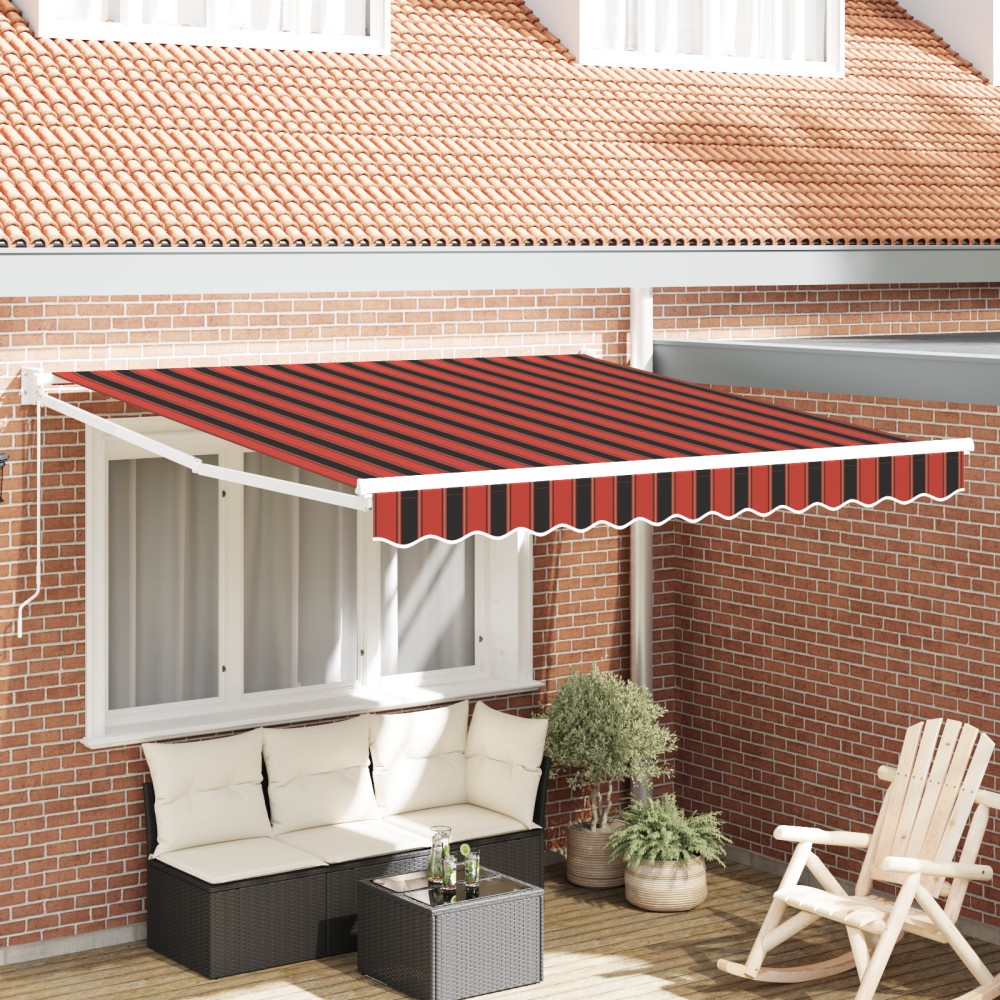 vidaXL Viața XL Marchează Manual Retractabil Portocalie și Maro, 300x250 cm