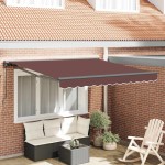 vidaXL Cortina Retractabilă Manual Maro 300x250 cm țesătură