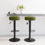 vidaXL Scaune de bar, 2 buc., verde deschis, catifea vidaXL Scaune de bar, 2 buc., verde deschis, catifea