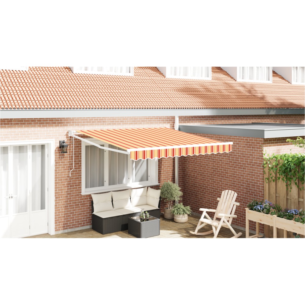 vidaXL Cortina Retractabilă Dungi Galben și portocalie 300 x 250 cm