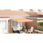 vidaXL Cortina Retractabilă Dungi Galben și portocalie 300 x 250 cm vidaXL Cortina Retractabilă Dungi Galben și portocalie 300 x 250 cm