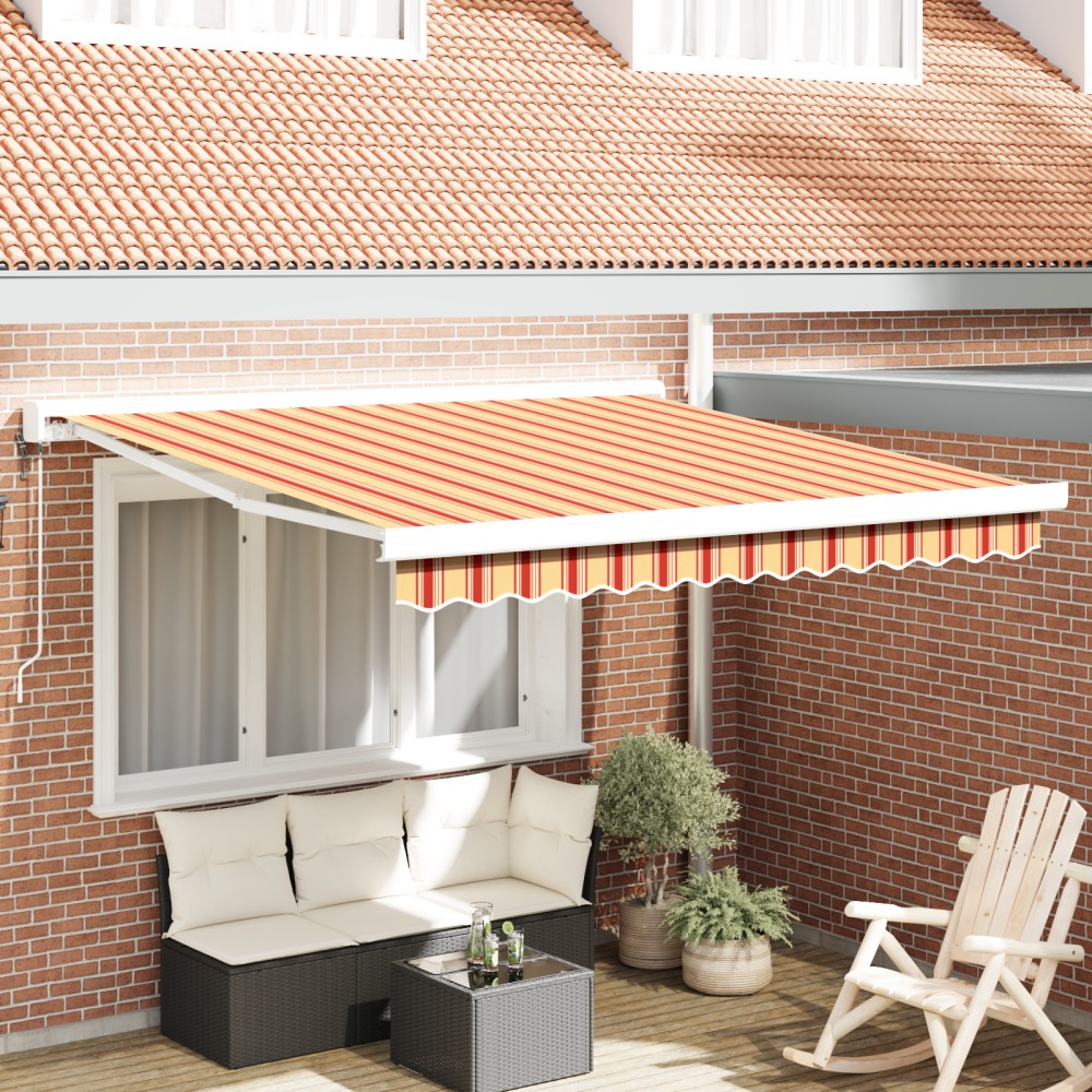 vidaXL Cortina Retractabilă Manual galben și portocaliu 300 x 250 cm